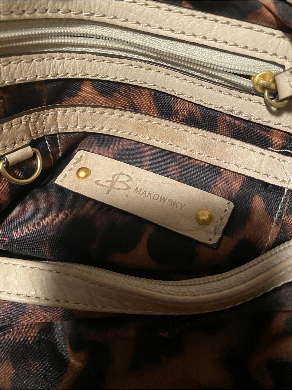 b. makowsky Tan Leather Hobo with Gold Ring Hardware - Picture 2 of 5